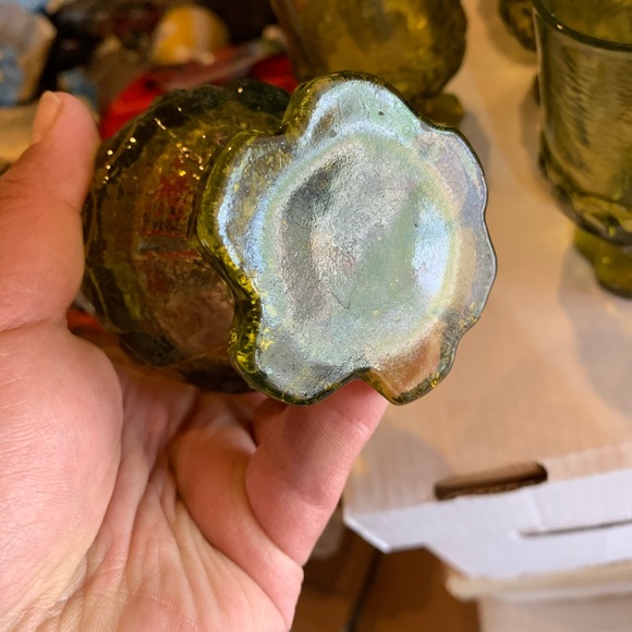 VintageTiffin Fransican Madeira Olive Green Glass - Picture 5 of 5